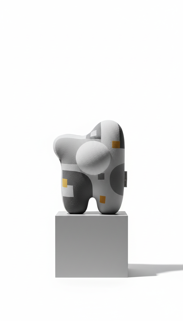 Plush Toy In Monochrome Palette