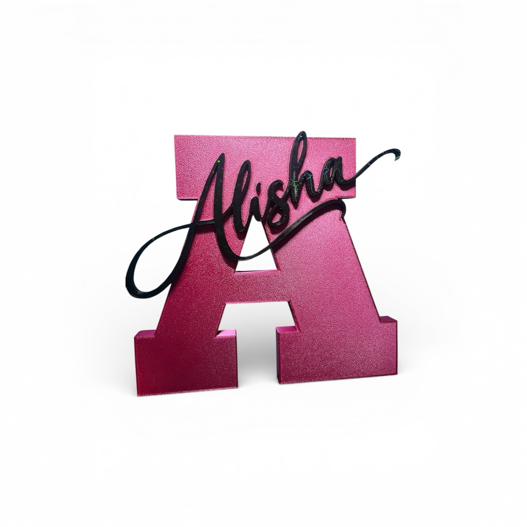 Bespoke 3D Printed Initial with Embedded Name