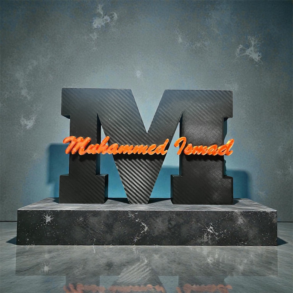 Bespoke 3D Printed Initial with Embedded Name