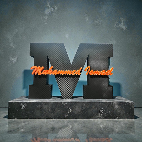 Bespoke 3D Printed Initial with Embedded Name